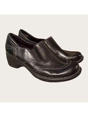 Earth Origins Veronica Leather Black Slip On Loafers Womens Shoe Size 7M